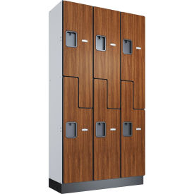 GoVets™ Z-Style 2-Tier 6 Door Wood Locker 36