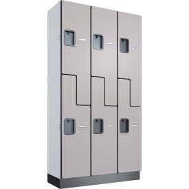 GoVets™ Z-Style 2-Tier 6 Door Wood Locker 36