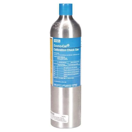Calibration Gas, Carbon Monoxide, Hydrogen Sulfide, Methane, Nitrogen, Oxygen, Sulfer Dioxide, 34 L MPN:10098855