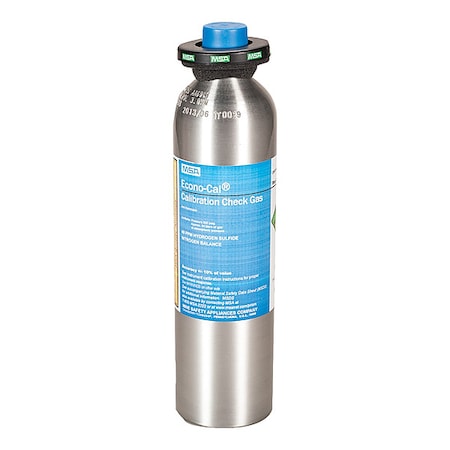 Calibration Gas, Hydrogen Sulfide, 34 L, RP Connection, +/-10% Accuracy, 500 psi Max. Pressure MPN:711062