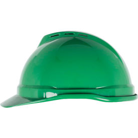 MSA V-Gard® 500 Cap Vented 4-Point Fas-Trac III Green 10034023 - Pkg Qty 20