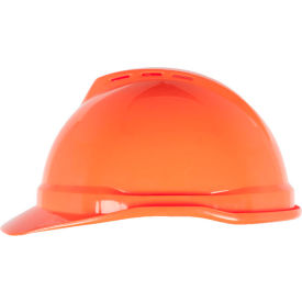 MSA V-Gard® 500 Cap Vented 4-Point Fas-Trac III Hi-Viz Orange 10034026 - Pkg Qty 20