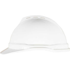 MSA V-Gard® 500 Cap Vented 6-Point Fas-Trac III White 10034027 - Pkg Qty 20