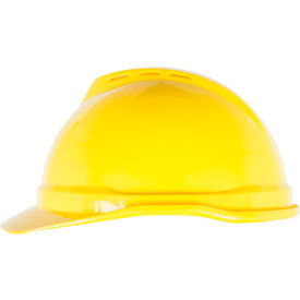 MSA V-Gard® 500 Cap Vented 6-Point Fas-Trac III Yellow 10034029 - Pkg Qty 20