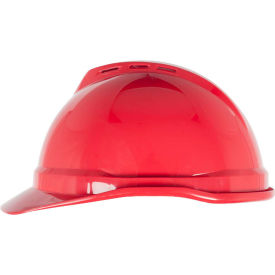 MSA V-Gard® 500 Cap Vented 6-Point Fas-Trac III Red 10034031 - Pkg Qty 20