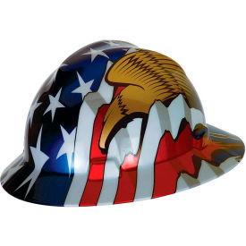 MSA V-Gard® American Freedom Series Slotted Protective HatAmerican Flag With 2 Eagles 10071159