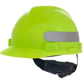MSA V-Gard® Slotted Cap With Fas-Trac III Suspension Yellow-Green With Silver Stripe 10102194