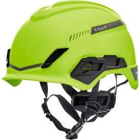 MSA V-Gard® H1 Safety Helmet Trivent Fas-Trac® III Pivot ANSI EN12492Hi-Viz Y/G 10194788