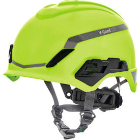 MSA V-Gard&Reg; H1 Safety Helmet No Vent FT3PIV Hi-Viz YelloWith Green 10194796