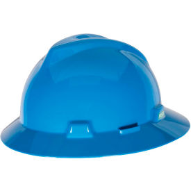 MSA V-Gard® Slotted Full-Brim Hat With Staz-On Suspension Blue 454732 - Pkg Qty 20