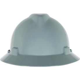 MSA V-Gard® Slotted Full-Brim Hat With Fas-Trac III Suspension Gray 475367 - Pkg Qty 20