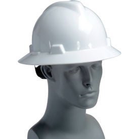 MSA V-Gard® Hard Hats Full Brim Fas-Trac® Suspension White 475369 475369