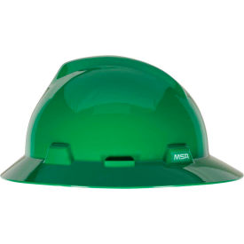MSA V-Gard® Hard Hats Full Brim Fas-Trac® Suspension Green 475370 475370