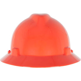 MSA V-Gard® Slotted Full-Brim Hat With Fas-Trac III Suspension Orange 496075 - Pkg Qty 20