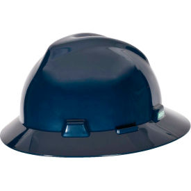 MSA V-Gard® Slotted Full-Brim Hat With Fas-Trac III Suspension Dark Canadian Blue 802975 - Pkg Qty 20