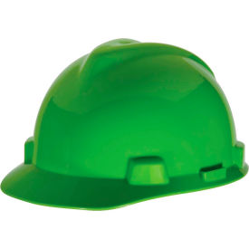 MSA V-Gard® Slotted Cap With Staz-On Suspension Bright Lime Green 815558 - Pkg Qty 20