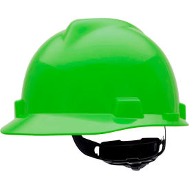 MSA V-Gard® Slotted Cap With Fas-Trac III Suspension Bright Lime Green 815565 - Pkg Qty 20