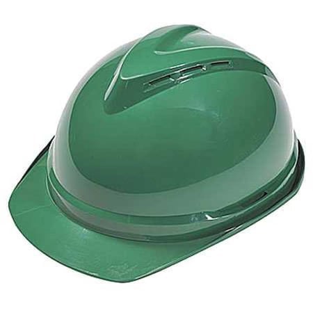Hard Hat, V-Gard 500, Polyethylene, 6 Point Ratchet, Type 1, Class C, Green MPN:10034032