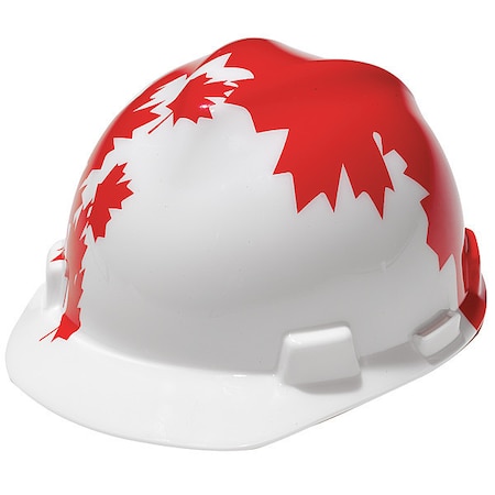 Hard Hat, V-Gard Freedom Series, Polyethylene, 4 Point Ratchet, Type 1, Class C, White/Red MPN:10050613