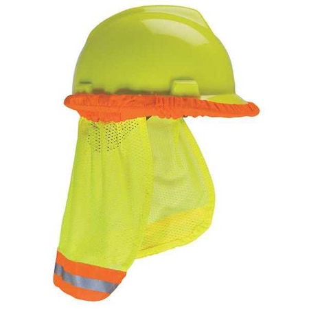 Sun Shade, Hard Hat Protector, Breathable Mesh, Hi-Viz Yellow-Green, One Size Fits All MPN:10098032