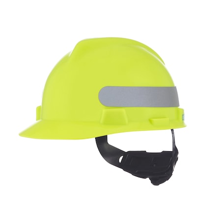 V-Gard Slotted Cap, HDPE, Fas-Trac III Suspension, Type I, Class E, Yellow/Green w/Silver Stripe MPN:10102194