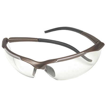 Discovery II, Safety Glasses, Anti-Scratch, Clear Lens, Brown Frame, Half-Frame MPN:10106382