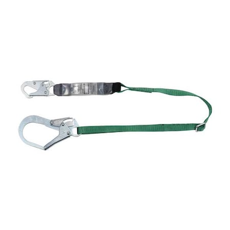 V-Series Lanyard, 6 ft. Length, Snap Hook, Steel, 1 Leg(s), 230 lb Weight Capacity MPN:10190398