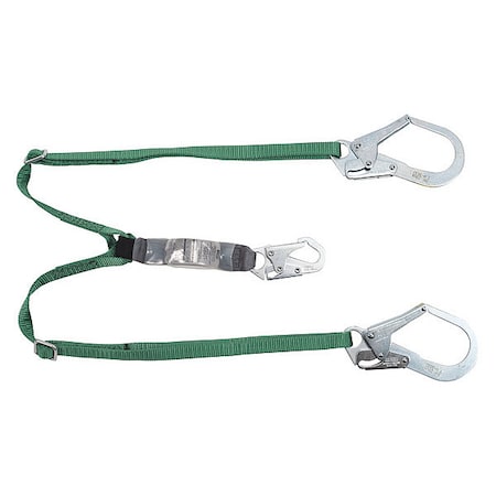 Standard twin-leg adjustable energy absorbing lanyard, 6 ft, 36CL large snaphooks, ANSI Z359.13 MPN:10191758