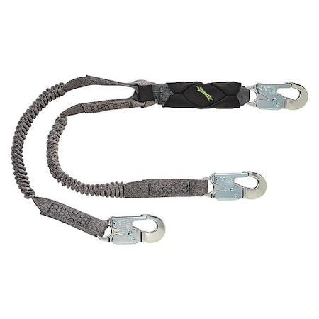 V-Series Stretch Shock-Absorbing Lanyard, Snap Hook, Aluminum, 2 Leg(s), 310 lb Weight Capacity MPN:10193553