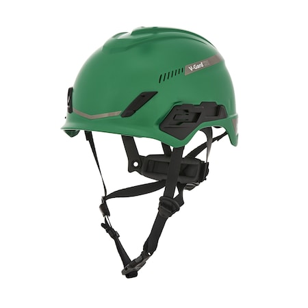 V-Gard H1 Safety Helmet, Trivent, Fas-Trac III Pivot, ANSI, EN12492, Class C, Green MPN:10194786