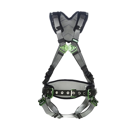 V-FIT Construction Harness, M, Quick-Connect Leg Straps, Back & Hip D-Rings, Shoulder Padding MPN:10195134