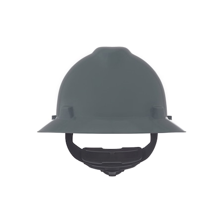 V-Gard Slotted Full Brim Hard Hat, Fas-Trac III Suspension, Type I, Class E, Gray MPN:475367