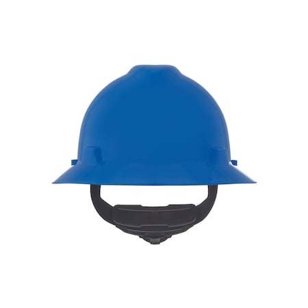 V-Gard Slotted Full Brim Hard Hat, Fas-Trac III Suspension, Type I, Class E, Blue MPN:475368