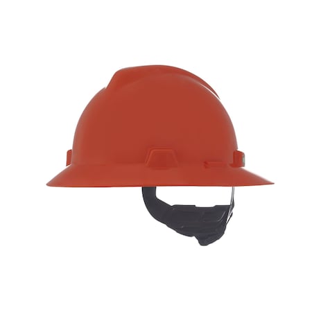 V-Gard Slotted Full Brim Hard Hat, Fas-Trac III Suspension, Type I, Class E, Orange MPN:496075