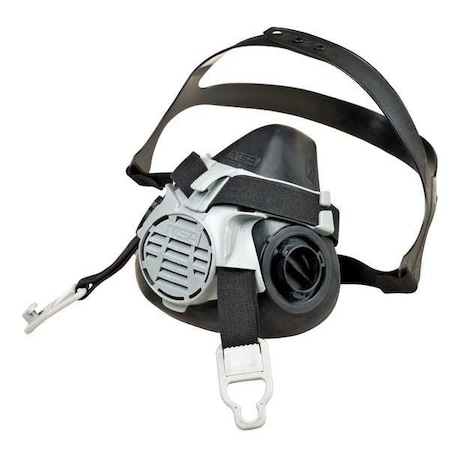 Half Mask Respirator Kit: 2 Combination Cartridge/Filters Included, Magenta/White, Bayonet, Size M MPN:5JGE6-4LN02