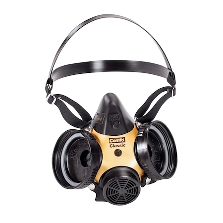 Half Mask Respirator, Comfo Classic, SoftFeel Hycar, Threaded, Black, Large MPN:808076