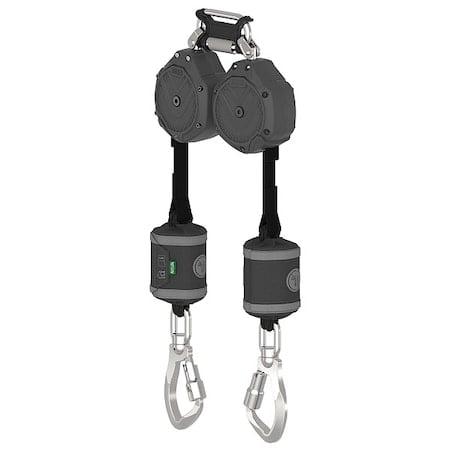 V-SHOCK Personal Fall Limiter Self-Retracting Lifeline, 6 ft. Length, Quick-Connect, Aluminum MPN:VSOHW-012-QC-A