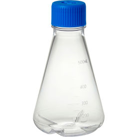 MTC™ Bio 500mL Erlenmeyer Flask w/Vented Screw Cap Baffled Bottom Polycarbonate Sterile F4062-B