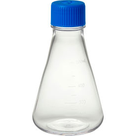 MTC™ Bio 500mL Erlenmeyer Flask w/Vented Screw Cap Flat Bottom PETG Sterile F4062-F