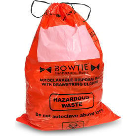 MTC™ Bio BowTie™ Biohazard Bags w/Drawstring 12 Gal 2.25 Mil 27