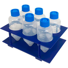 MTC™ Bio Centrifuge Tube Rack For 175 225 250mL Tubes 6 Places Blue 5/Pack R1900