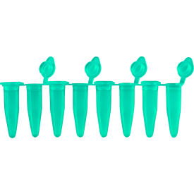 MTC Bio 8 Strips PCR Tube with Attached Individual Flat Cap 0.2mL Green 120 Pack P3010-A-G