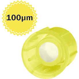 MTC Bio Cap for 12 x 75mm FlowTubes w/100m Strainer Mesh Yellow 500/Pack T9009-100