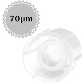 MTC Bio Cap for 12 x 75mm FlowTubes w/70m Strainer Mesh White 500/Pack T9009-70