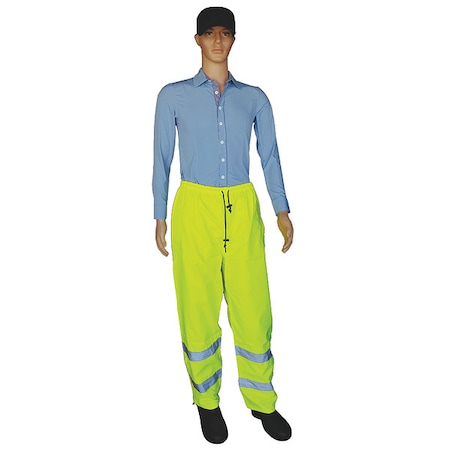 Hi-Vis Rain Jacket, 250 Denier Polyester Oxford, Class 3 Lime, S MPN:A-483-3M-S