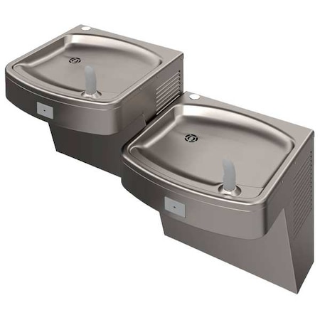 On-Wall Two-Level Drinking Fountain, 2 Level, 18 1/2 in D, 37 1/8 in W MPN:A172408F-UG
