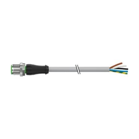 Cordset, Straight, M12, Gray, 22 AWG, 4A MPN:7000-12041-2350100