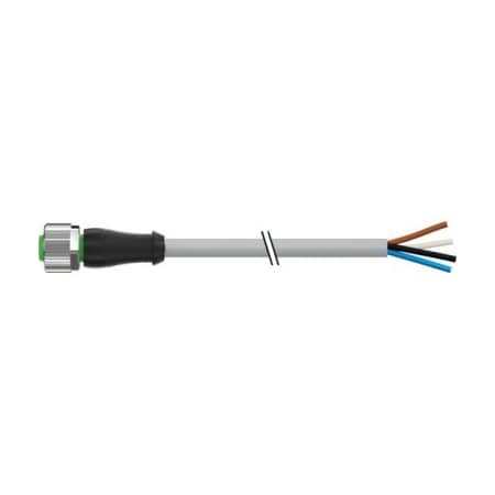 Cordset, Straight, M12, Gray, 22 AWG, 4A MPN:7000-12221-2341000