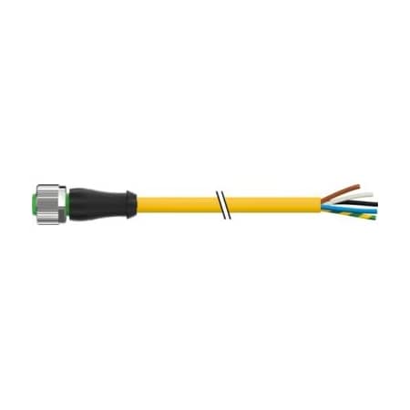 Cordset, Straight, M12, Yellow, 22 AWG, 4A MPN:7000-12241-0150500