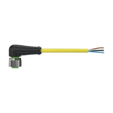 Cordset, Right Angle, M12, Yellow, 22 AWG, 4A MPN:7000-12341-0140500
